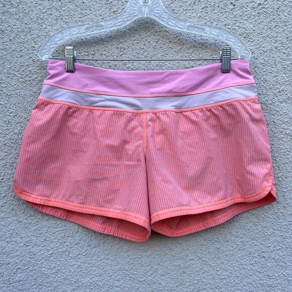 Lululemon Neon Orange Groovy Run Short Size 8 Pop Coral - Picture 1 of 8